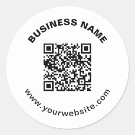 QR-Code mit Firmenname Fett Kreistext Runder Aufkleber