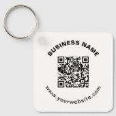 QR-Code mit Firmenname Fett Kreistext Schlüsselanhänger (Vorderseite)
