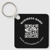 QR-Code mit Firmenname Fett Kreistext Schlüsselanhänger (Vorderseite)