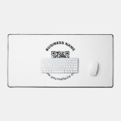 QR-Code mit Firmenname Fett Kreistext Schreibtischunterlage (Tastatur & Maus)