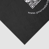 QR-Code mit Firmenname Fett Kreistext Seidenpapier (Ausschnitt)