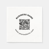 QR-Code mit Firmenname Fett Kreistext Serviette (Vorderseite)