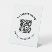 QR-Code mit Firmenname Fett Kreistext Sockelschild (Vorderseite)