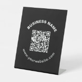 QR-Code mit Firmenname Fett Kreistext Sockelschild (Vorderseite)