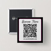 QR-Code mit kursorischer Handschrift Button (Vorne & Hinten)