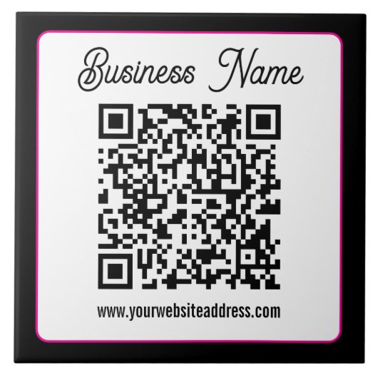 QR-Code mit kursorischer Handschrift Fliese (Vorderseite)
