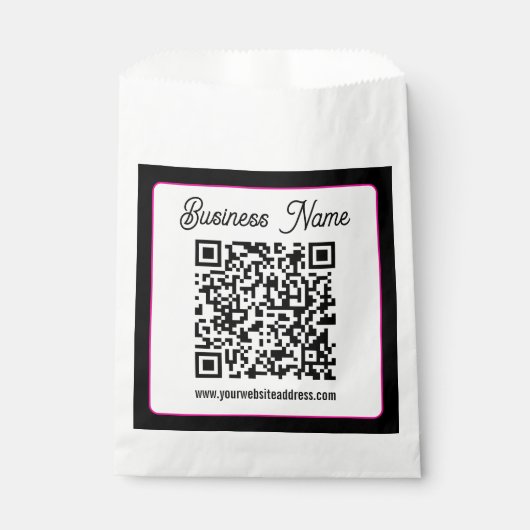 QR-Code mit kursorischer Handschrift Geschenktütchen (Vorderseite)