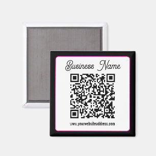 QR-Code mit kursorischer Handschrift Magnet