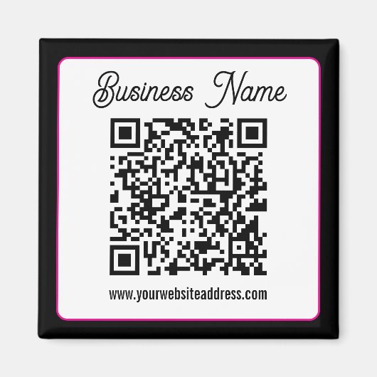 QR-Code mit kursorischer Handschrift Magnet (Vorne)