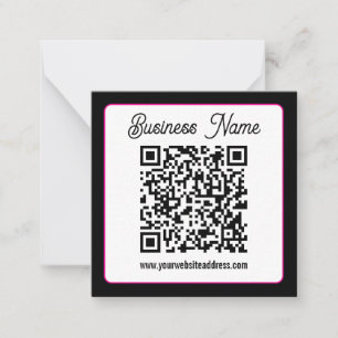 QR-Code mit kursorischer Handschrift Mitteilungskarte