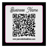 QR-Code mit kursorischer Handschrift Poster (Vorderseite)