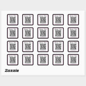 QR-Code mit kursorischer Handschrift Quadratischer Aufkleber (Blatt)