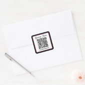 QR-Code mit kursorischer Handschrift Quadratischer Aufkleber (Umschlag)