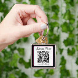 QR-Code mit kursorischer Handschrift Schlüsselanhänger