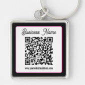QR-Code mit kursorischer Handschrift Schlüsselanhänger (Vorne)