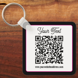 QR-Code mit kursorischer Handschrift Schlüsselanhänger
