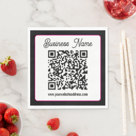 QR-Code mit kursorischer Handschrift Serviette