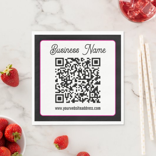 QR-Code mit kursorischer Handschrift Serviette (Beispiel)