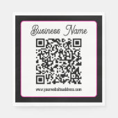 QR-Code mit kursorischer Handschrift Serviette (Vorderseite)