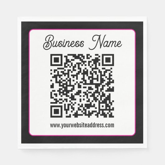 QR-Code mit kursorischer Handschrift Serviette (Vorderseite)
