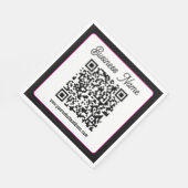 QR-Code mit kursorischer Handschrift Serviette (Ecke)