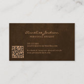 QR-Code mit Monogramm einzigartig modern Visitenkarte (Rückseite)