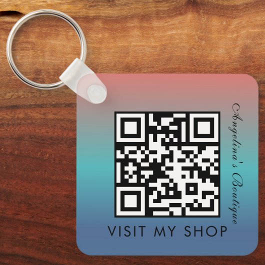 QR-Code Mit Monogramm Schlüsselanhänger (Vorderseite)