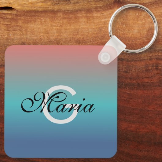 QR-Code Mit Monogramm Schlüsselanhänger (Rückseite)