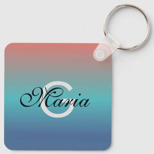 QR-Code Mit Monogramm Schlüsselanhänger (Rückseite)