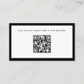 QR-Code mit schwarzer Umrandung, professionelles i Visitenkarte (Rückseite)