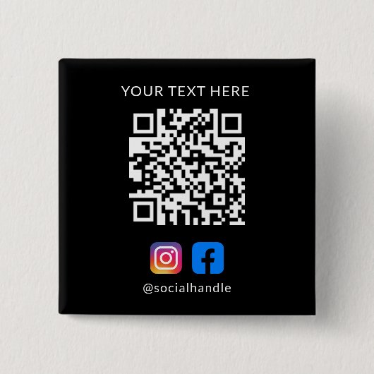 QR-Code mit Social Media-Icons Benutzerdefinierte  Button (Vorderseite)