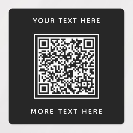 QR-Code mit Text-Black-Business Etiketten (Design 1)