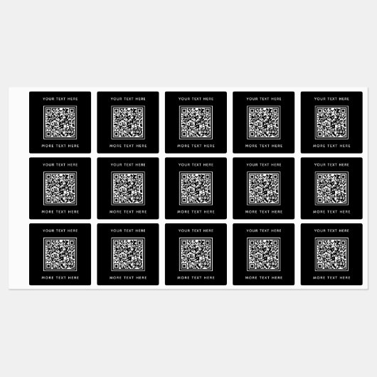 QR-Code mit Text-Black-Business Etiketten (Blatt)