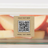 QR-Code mit Text-Brown Paper Business Etiketten (Befestigt)