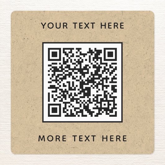 QR-Code mit Text-Brown Paper Business Etiketten