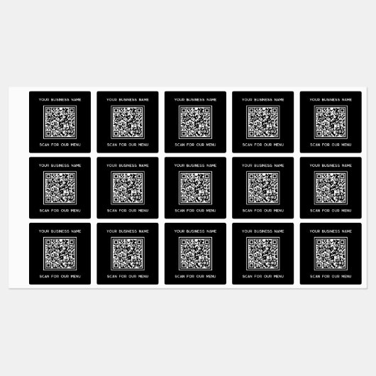 QR-Code mit "Text Business Scan" für Menü Etiketten (Blatt)