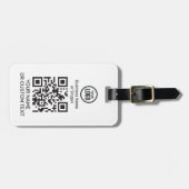 QR-Code mit Text und Logo Gepäckanhänger (Vorderseite horizontal)
