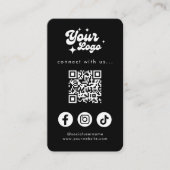 QR-Code Mit Uns Verbinden Schwarz Visitenkarte (Vorderseite)