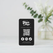 QR-Code Mit Uns Verbinden Schwarz Visitenkarte (Stehend Vorderseite)