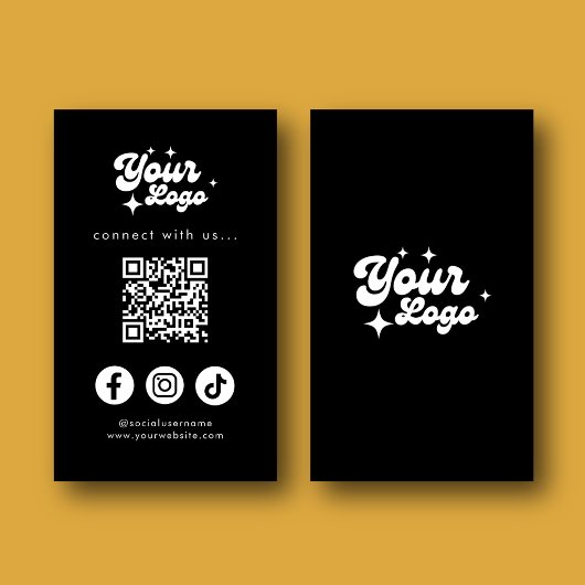QR-Code Mit Uns Verbinden Schwarz Visitenkarte