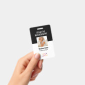 QR-Code Mitarbeiter Foto Schwarzes Abzeichen Ausweis (Handheld)