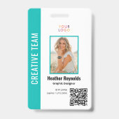 QR-Code Mitarbeiter Foto Türkisches Abzeichen Ausweis (Vorderseite)