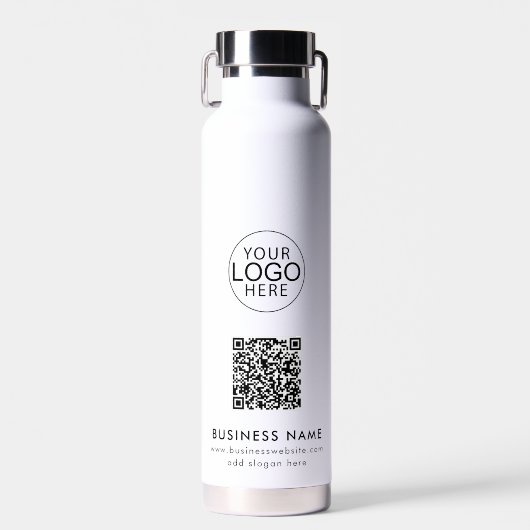 QR-Code-Mitarbeiter für elegante Firmenlogos Trinkflasche (Vorne)