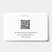 QR-Code Mitarbeiter-ID Schwarz-Grau-Logo-Foto Ausweis (Back)