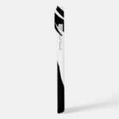 QR-Code Mitarbeiter Schwarz und Weiß iPhone Hülle (Linke Seite)