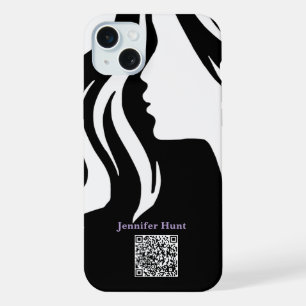 QR-Code Mitarbeiter Schwarz-Weiß iPhone 15 Plus Hülle