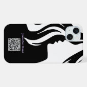 QR-Code Mitarbeiter Schwarz-Weiß iPhone Hülle (Rückseite (Horizontal))