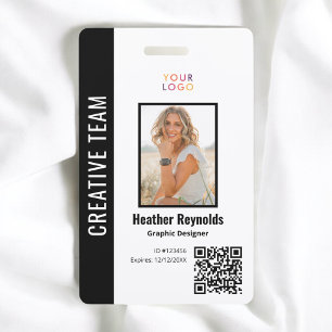 QR-Code-Mitarbeiterfoto Schwarz Badge Ausweis