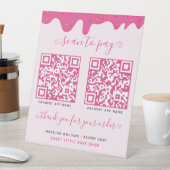 QR-Code Mobile Payment Pink Bake Sockelschild (In Situ)