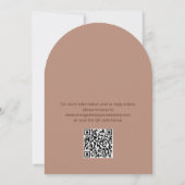 QR Code Mocha Wedding Details Card Einladung (Rückseite)